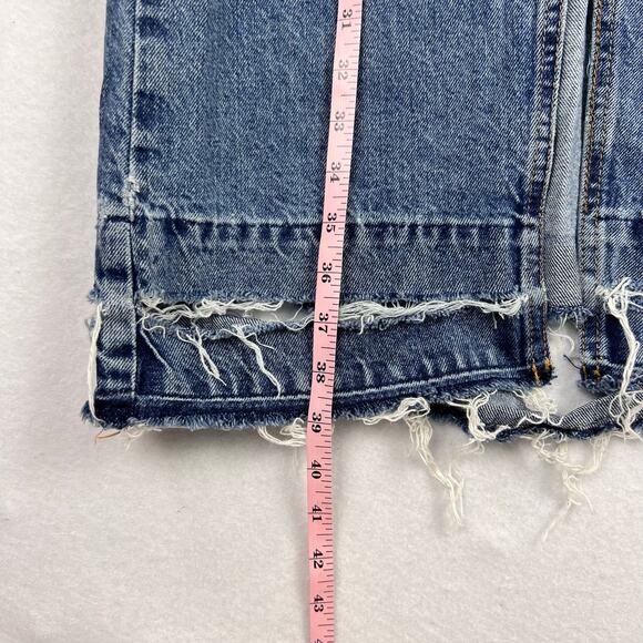 BDG XS Mandi A-Line High Front Slit Distressed Raw Hem Blue Denim Maxi Skirt - Picture 12 of 12